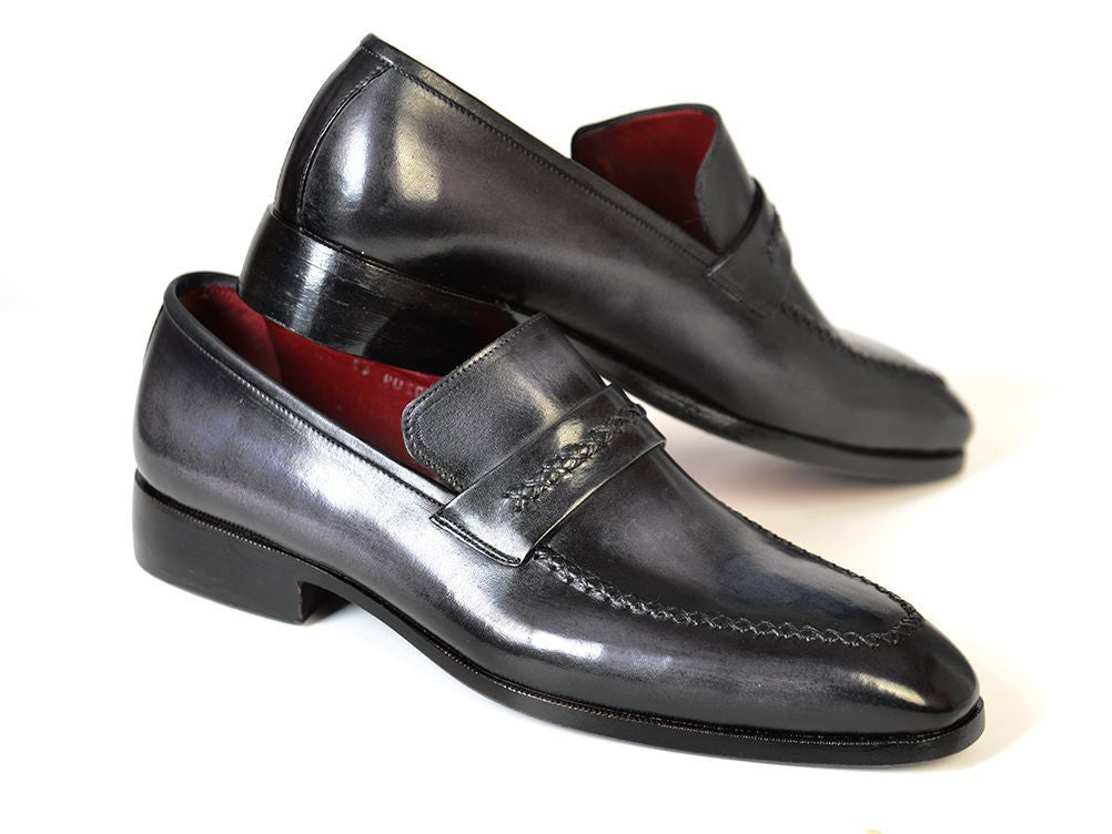 Paul Parkman Gray & Black Men's Loafers (ID#068-GRAY)