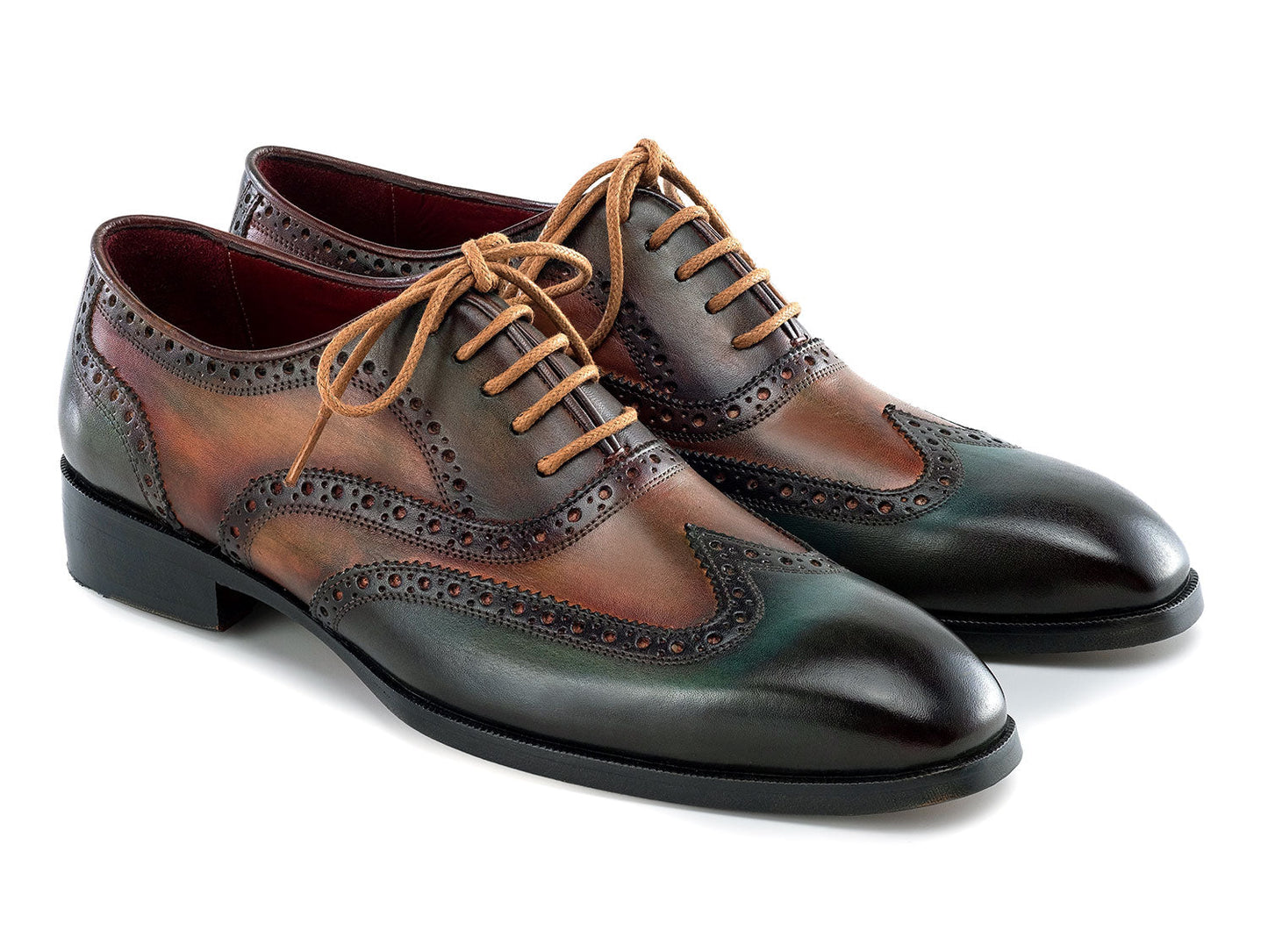 Paul Parkman Wintip Oxfords Green Handpainted Calfskin (ID#228-GRN)