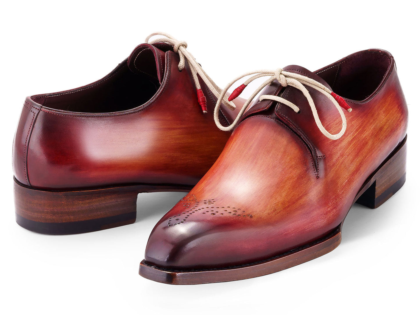 Paul Parkman Goodyear Welted Derby Shoes Reddish Brown (ID#468R21)