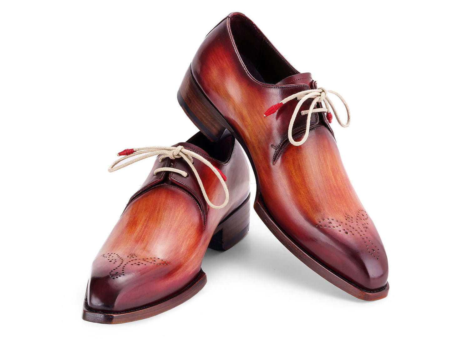 Paul Parkman Goodyear Welted Derby Shoes Reddish Brown (ID#468R21)