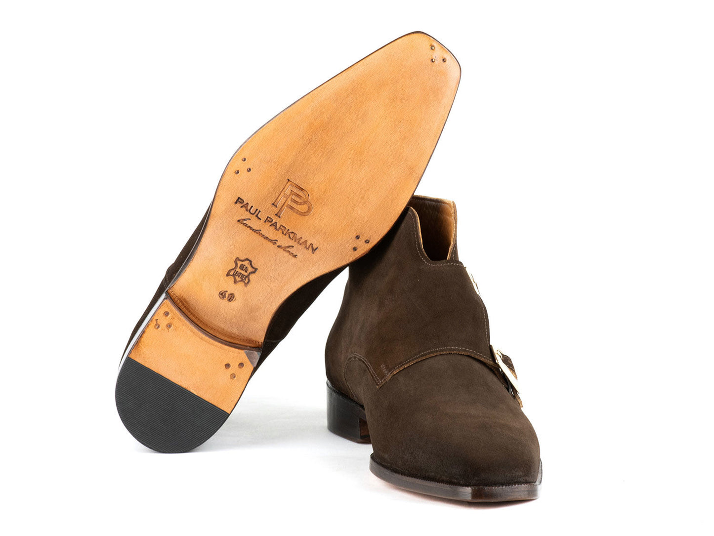 Paul Parkman Double Monkstrap Ankle Boots Brown Suede (ID#8154-SDB)